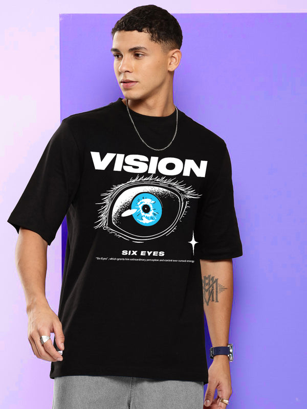 Unisex Gojo Satoru Jujutsu Kaisen Oversized Black T Shirt